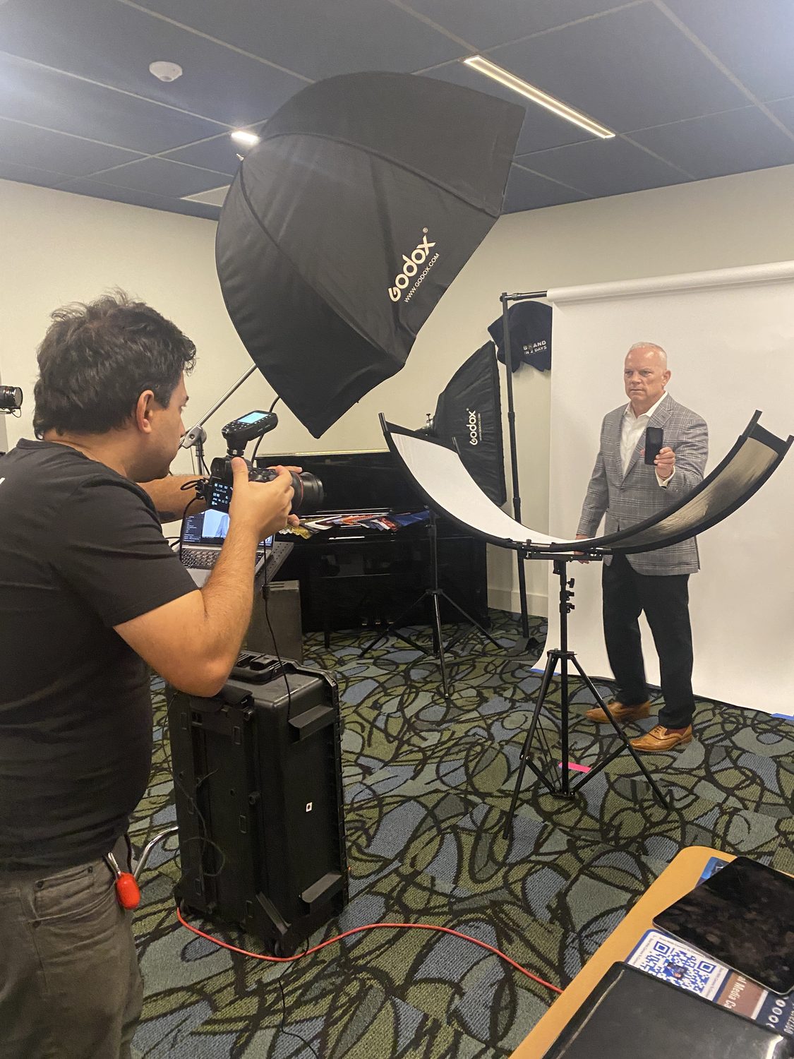 Corporate photo booth at an event