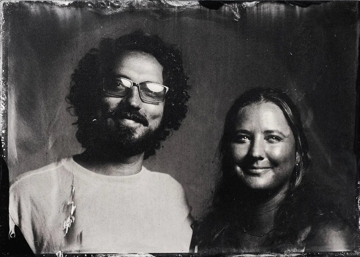 Tintype portrait of a couple by Julian Buitrago
